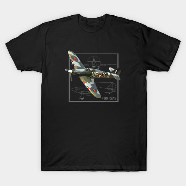 Hurricane | British WW2 Fighter Plane T-Shirt by Jose Luiz Filho